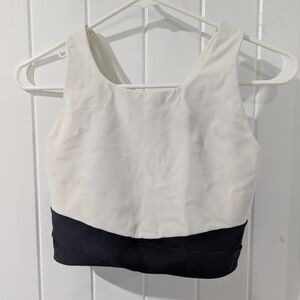 Calia White Sleeveless Fitted Crop Tank Top